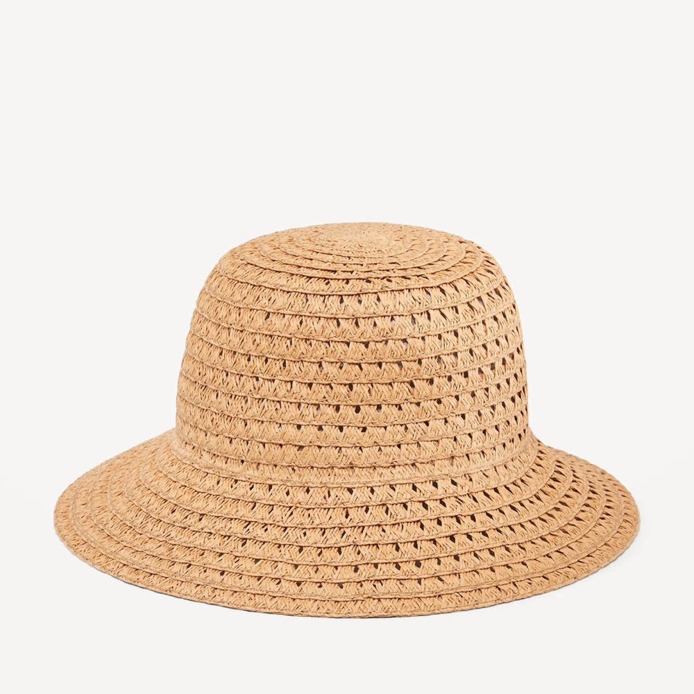 NWT OLD NAVY Straw Bucket Hat Color: Totally Natural